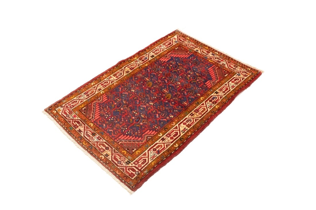 Vintage Purple Tribal 2'9X4'3 Tajabad Persian Rug - 6