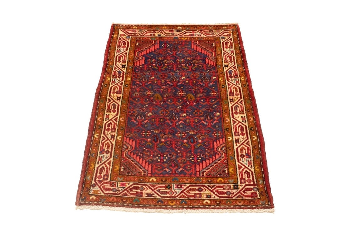 Vintage Purple Tribal 2'9X4'3 Tajabad Persian Rug - 7
