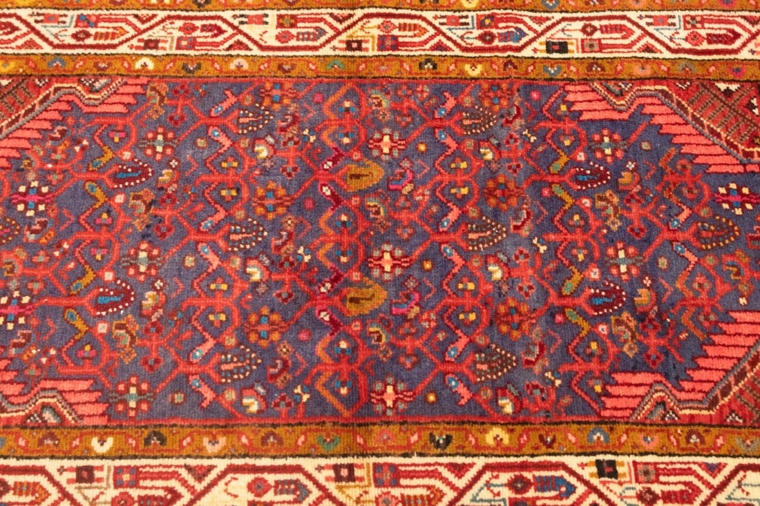 Vintage Purple Tribal 2'9X4'3 Tajabad Persian Rug - 8