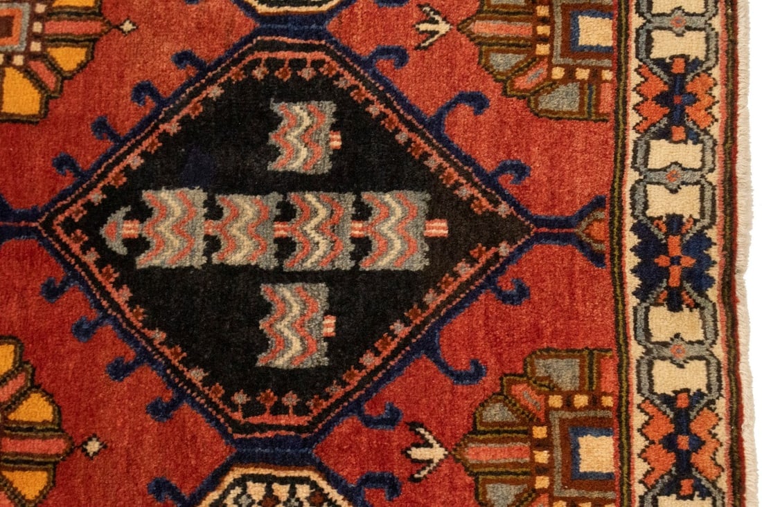 Vintage Rusty Red Floral 3'5X10'3 Bakhtiari Persian Runner Rug - 10