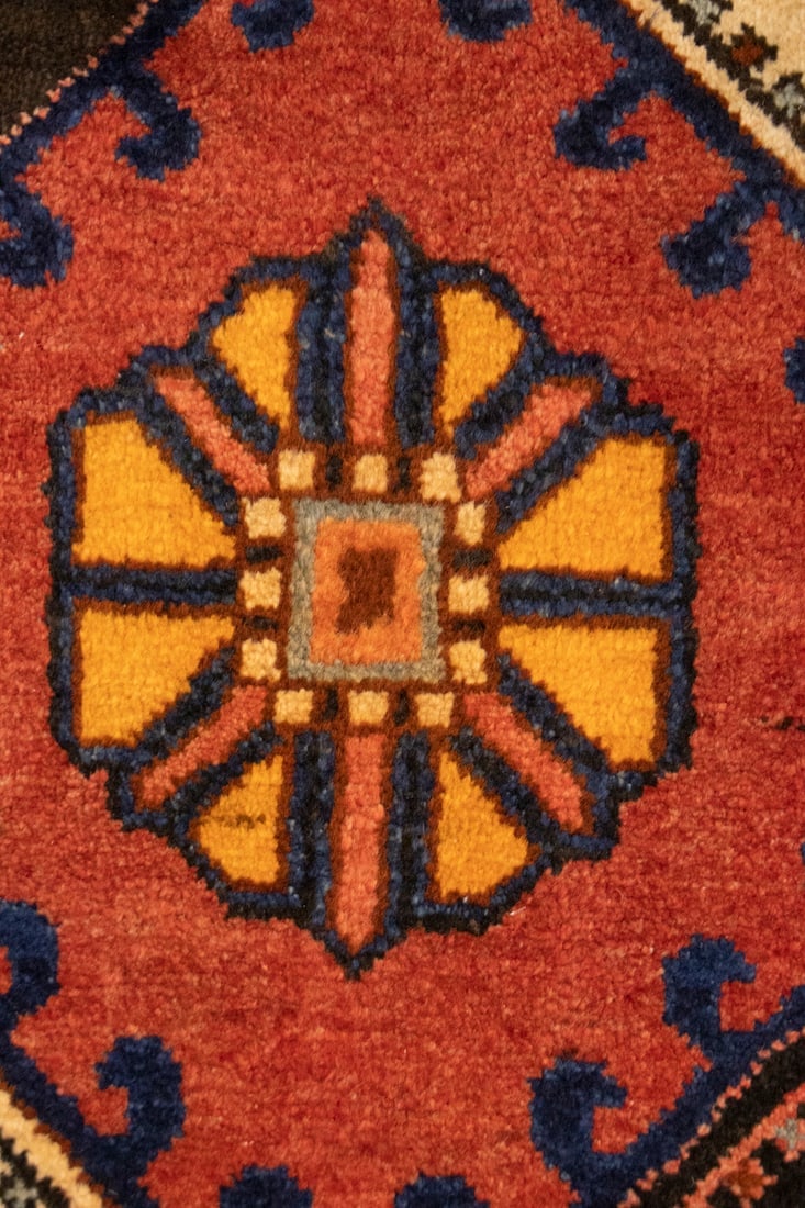 Vintage Rusty Red Floral 3'5X10'3 Bakhtiari Persian Runner Rug - 13