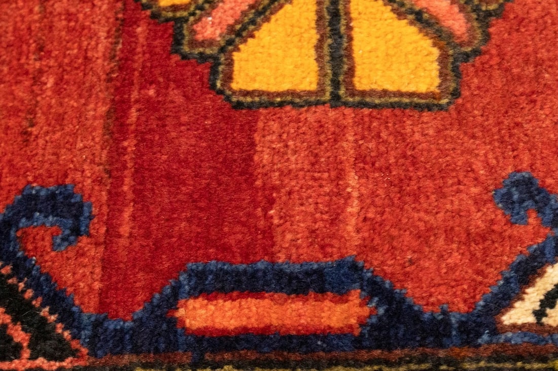 Vintage Rusty Red Floral 3'5X10'3 Bakhtiari Persian Runner Rug - 15