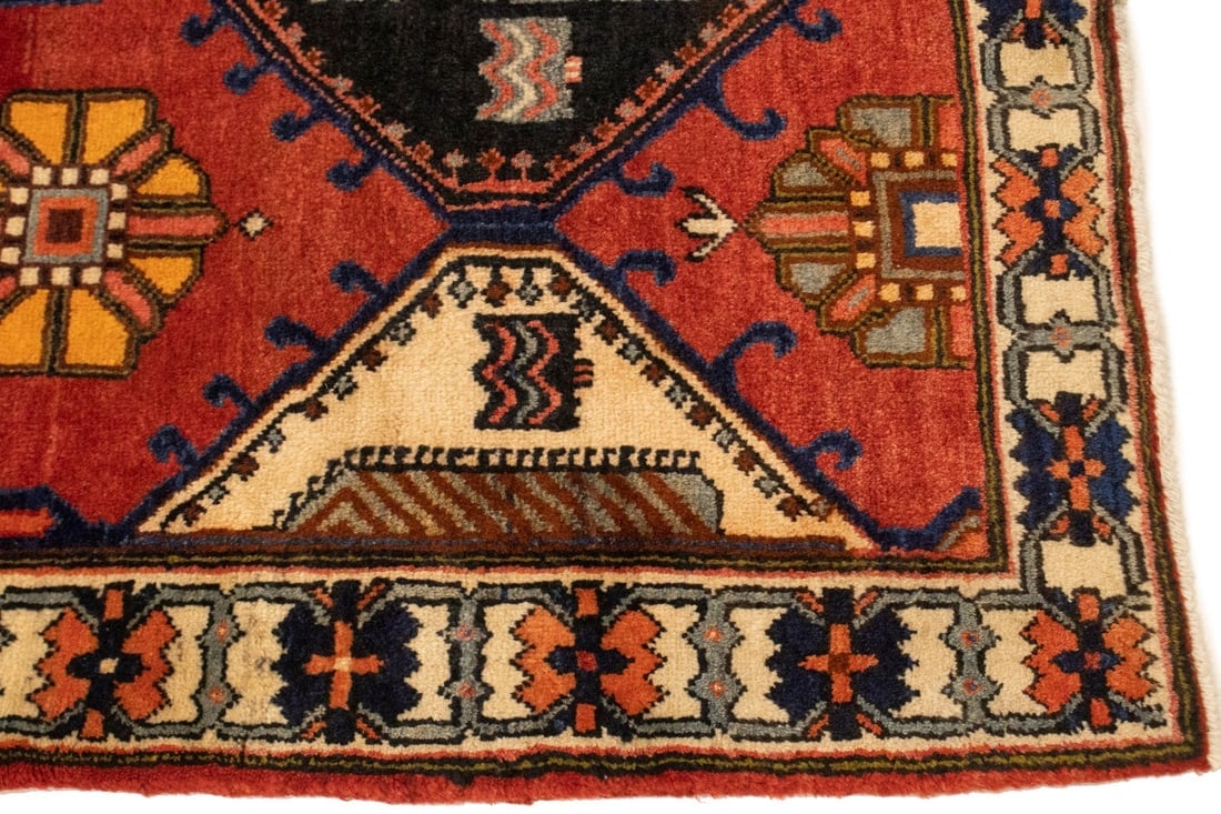 Vintage Rusty Red Floral 3'5X10'3 Bakhtiari Persian Runner Rug - 9