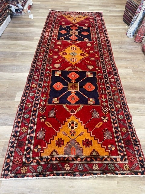 Semi antique Persia Northwest Runner-4458: Title:Semi antique Persia Northwest Runner-4458 Description:Gorgeous semi antique Persian Northwest runner from Azarbijan district area , size 3 ft. 11 inches by 10 ft. 7 inches, circa 1950 in excelle