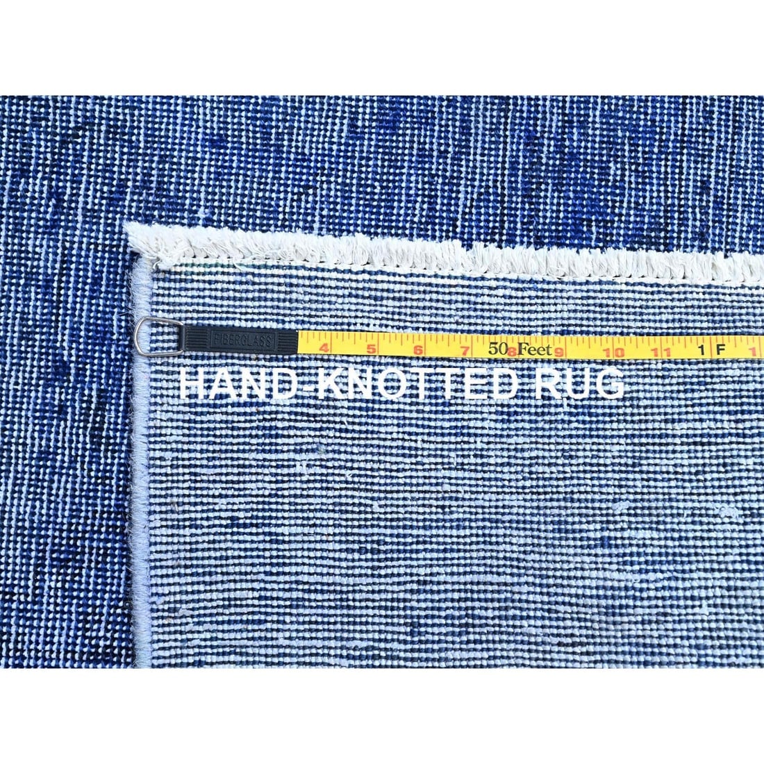 Lyons Blue Hand Knotted Vintage Zoroastrian Tebraz Wool Oriental Rug - 11