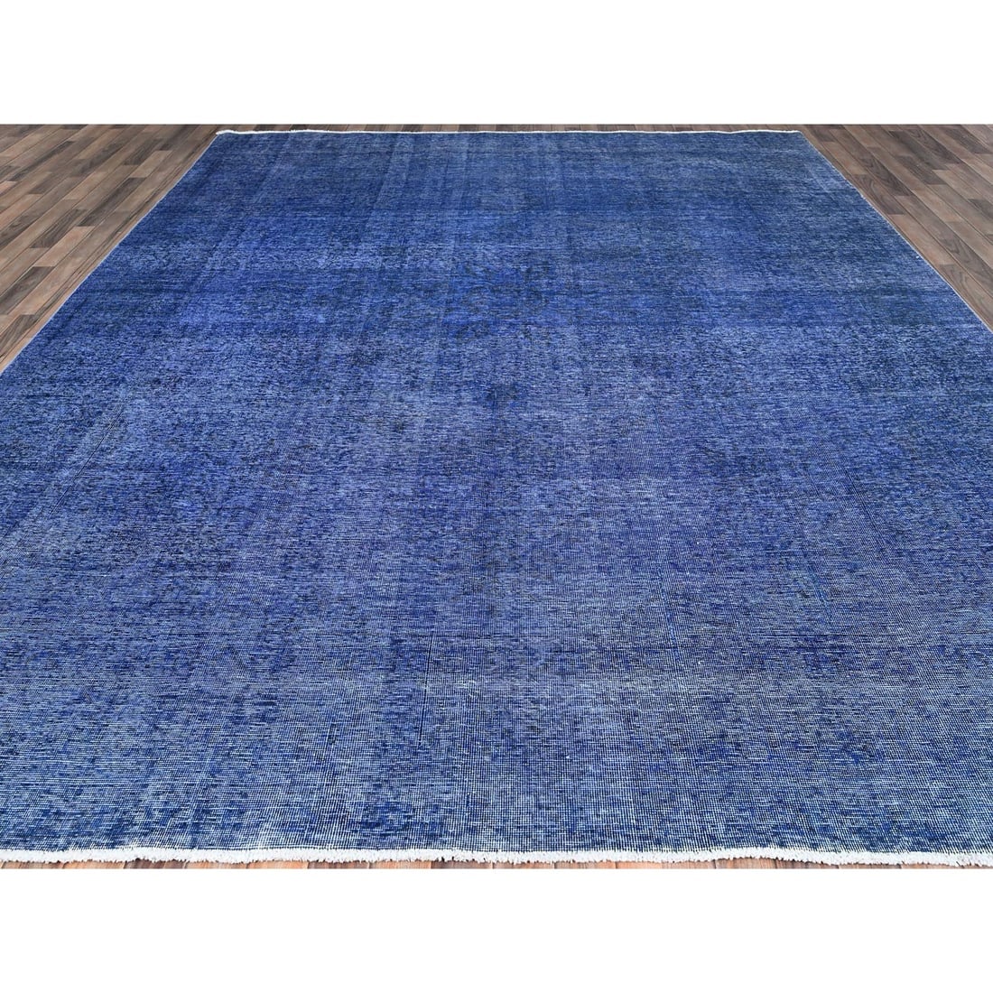 Lyons Blue Hand Knotted Vintage Zoroastrian Tebraz Wool Oriental Rug - 2