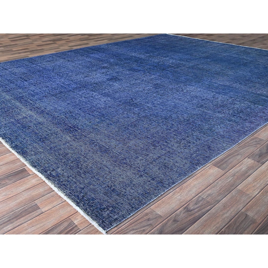 Lyons Blue Hand Knotted Vintage Zoroastrian Tebraz Wool Oriental Rug - 3