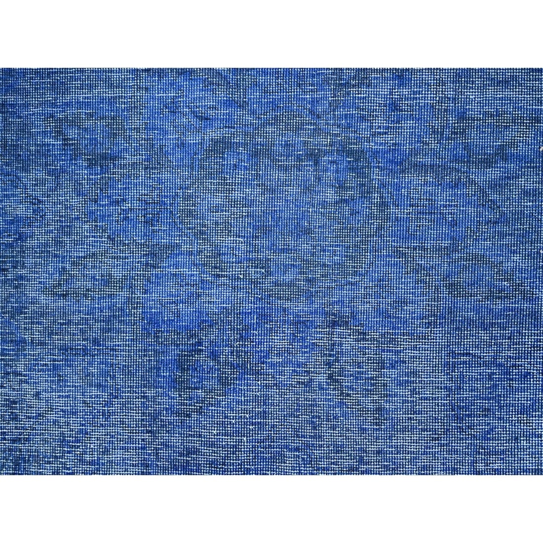 Lyons Blue Hand Knotted Vintage Zoroastrian Tebraz Wool Oriental Rug - 8