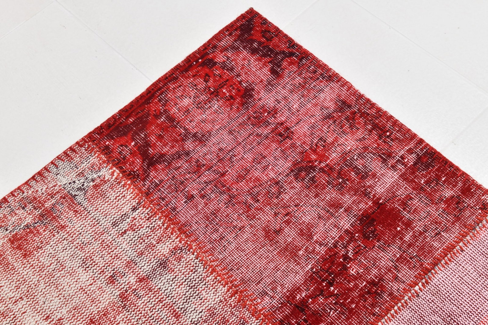 6'10'' x 10'0'' Handmade Vintage Wool Patchwork Rug - 19080 - 11