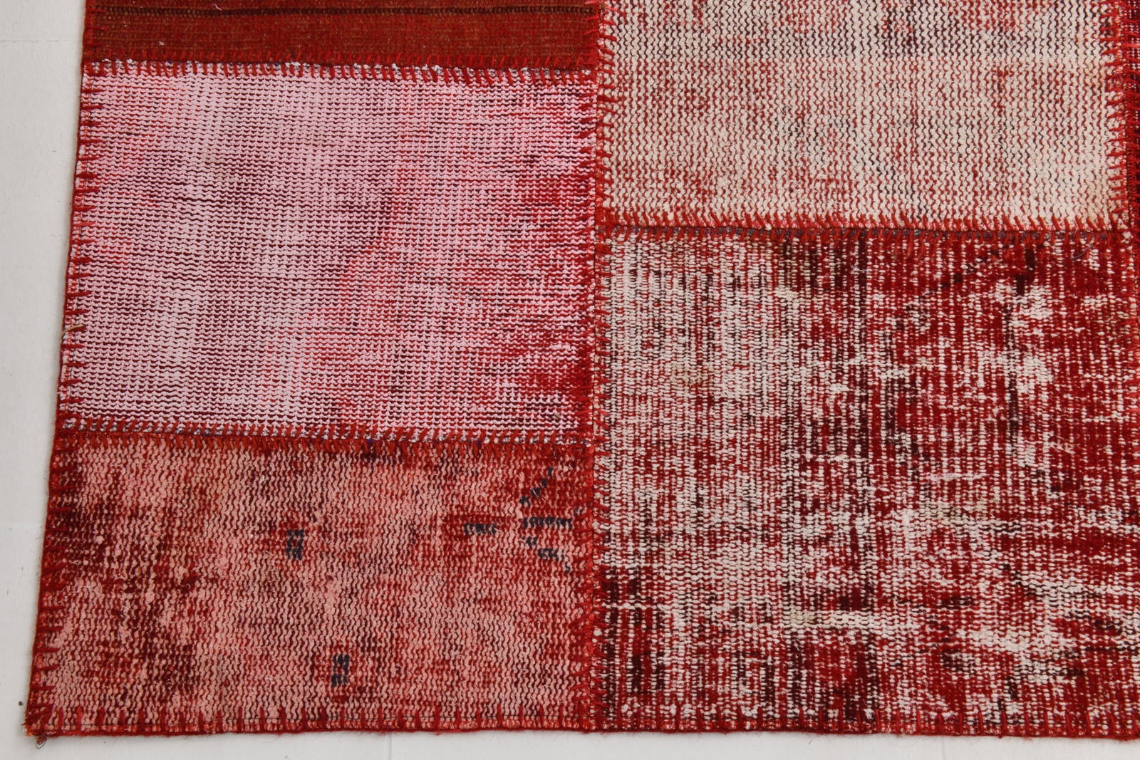 6'10'' x 10'0'' Handmade Vintage Wool Patchwork Rug - 19080 - 12
