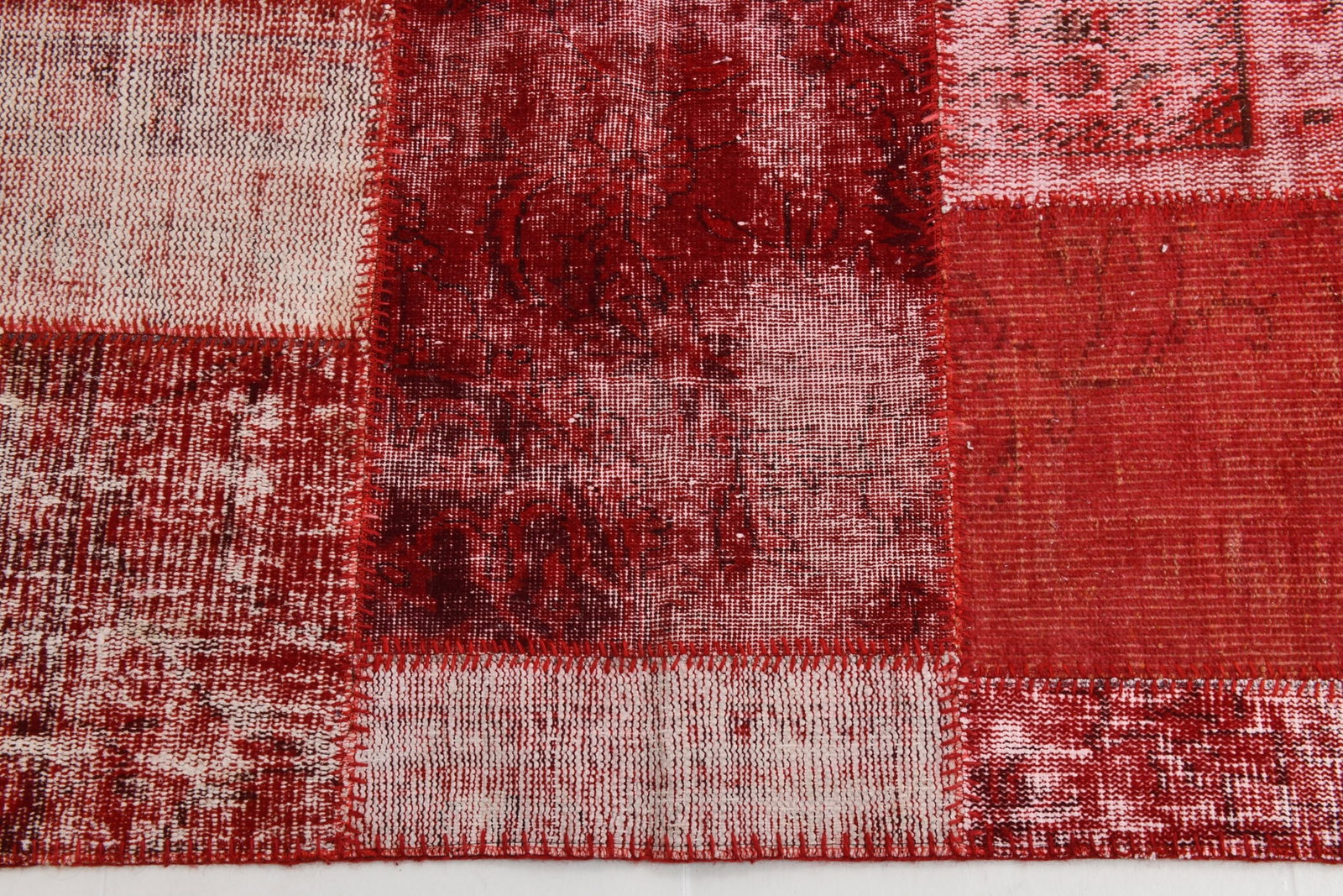 6'10'' x 10'0'' Handmade Vintage Wool Patchwork Rug - 19080 - 13