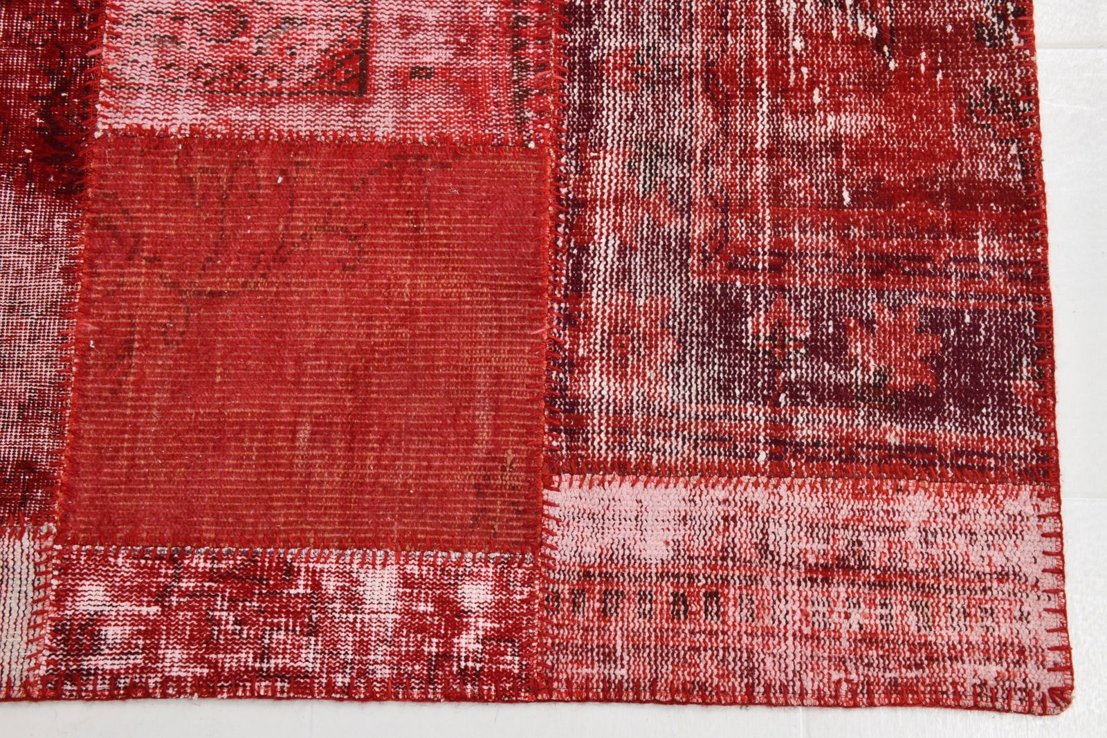 6'10'' x 10'0'' Handmade Vintage Wool Patchwork Rug - 19080 - 14