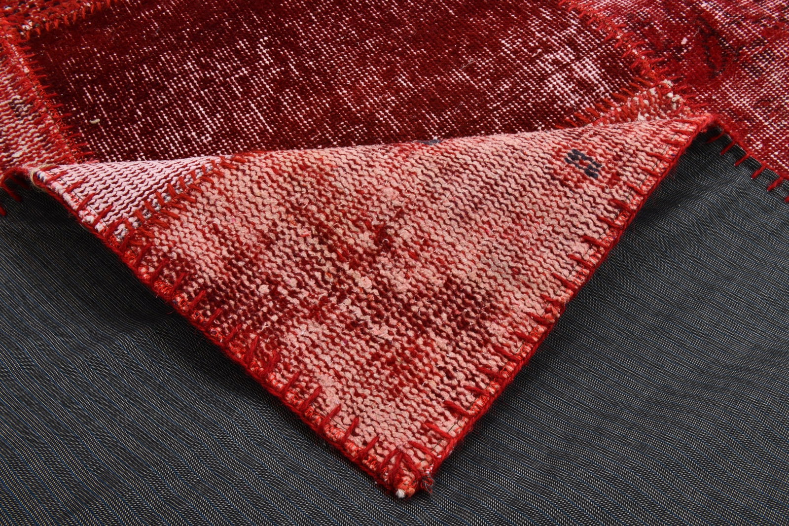 6'10'' x 10'0'' Handmade Vintage Wool Patchwork Rug - 19080 - 18