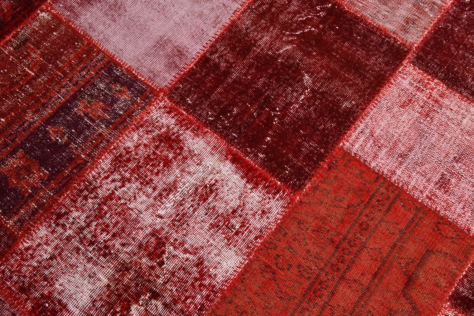 6'10'' x 10'0'' Handmade Vintage Wool Patchwork Rug - 19080 - 7