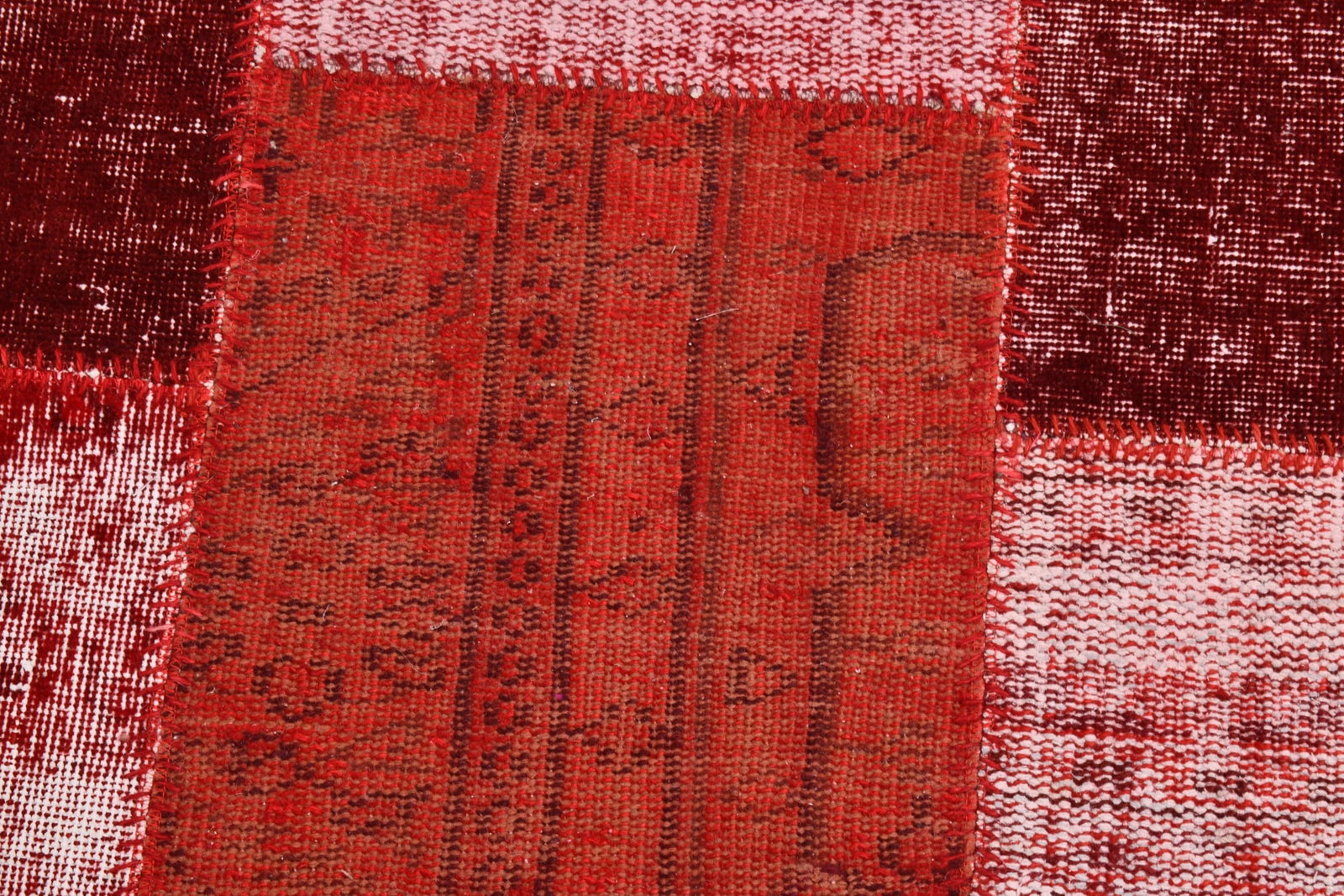 6'10'' x 10'0'' Handmade Vintage Wool Patchwork Rug - 19080 - 8