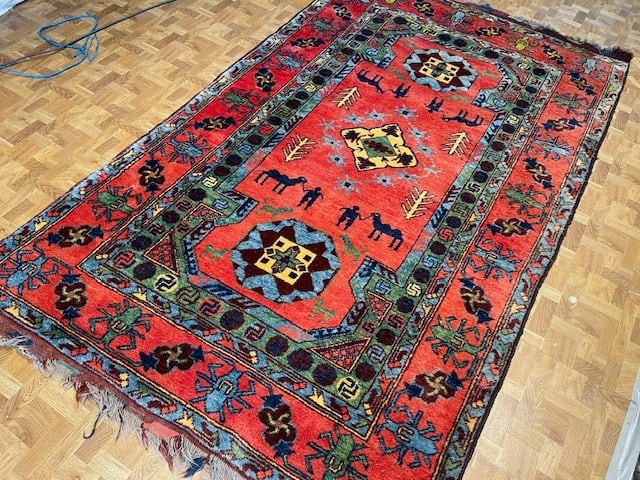 Vintage Kazak Caucasian Rug-5280 - 7