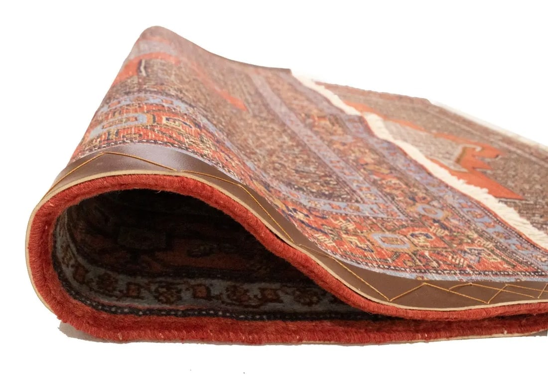 Vintage Orange Geometric 4X5 Bidjar Sanneh Persian Rug - 16