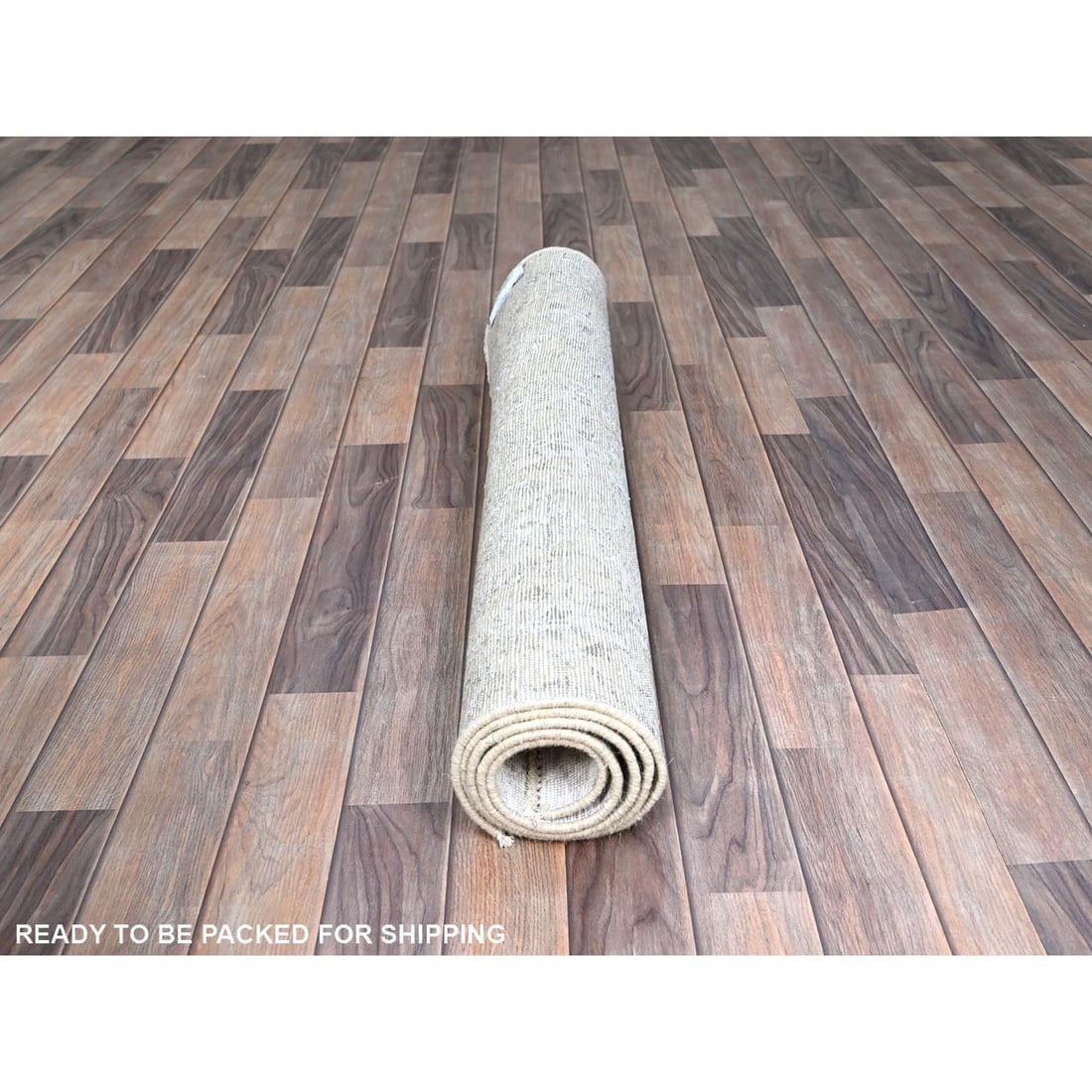 Alabaster White Organic Wool Zoroastrian Vintage Oriental Rug - 5