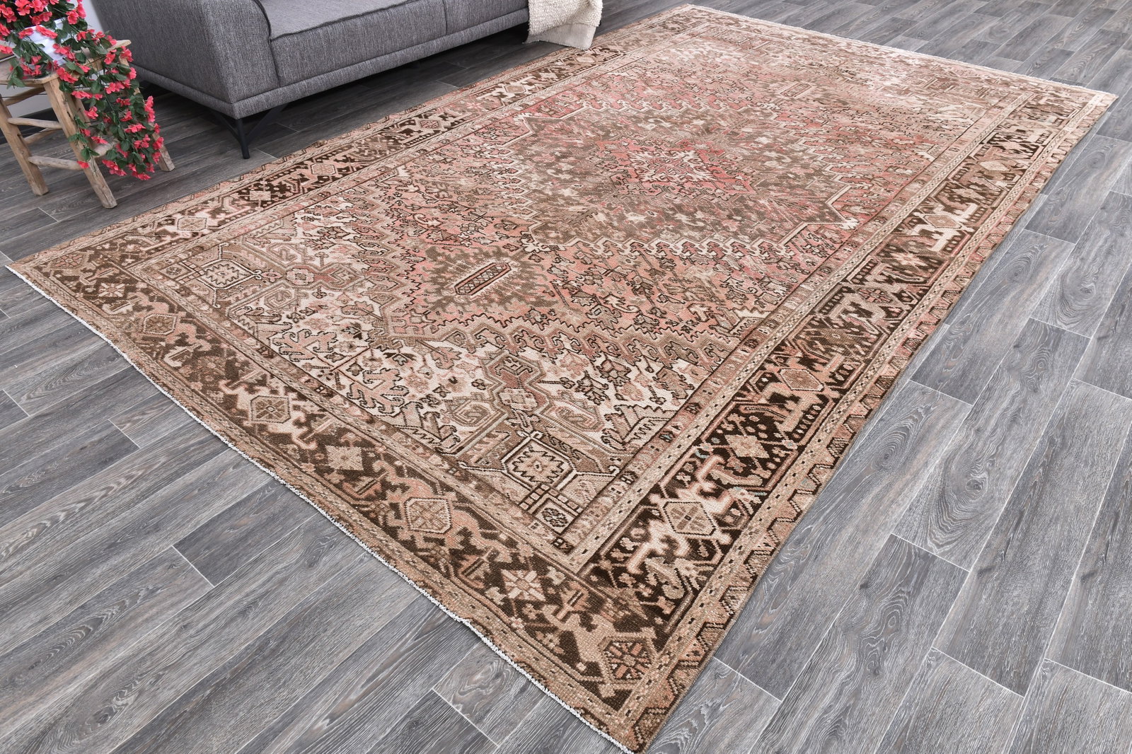 7'11'' x 12'6'' Unique Handmade Vintage Rug - 242392 - 2