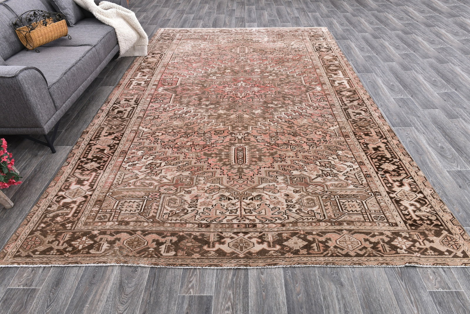 7'11'' x 12'6'' Unique Handmade Vintage Rug - 242392 - 3