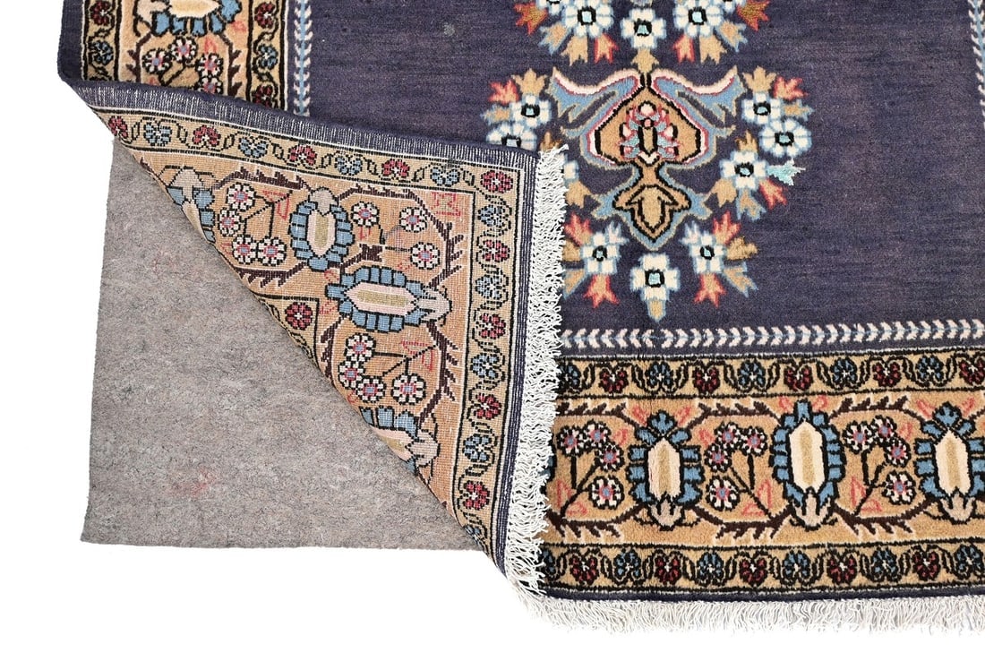 Vintage Plum Floral 3X5 Shahreza Persian Rug - 13