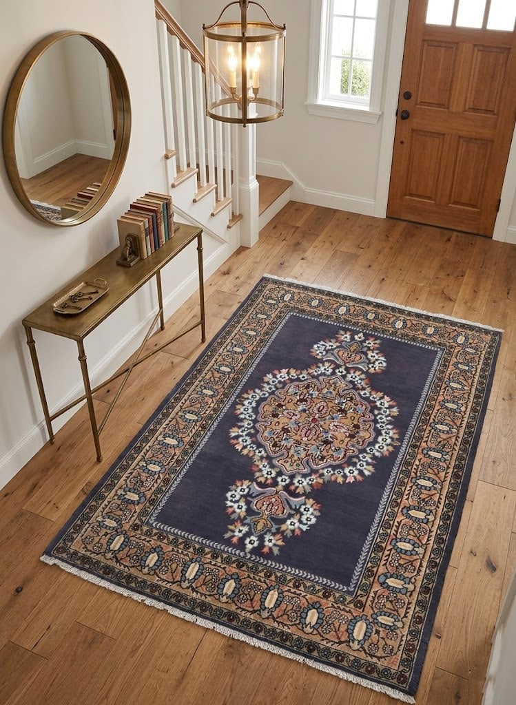 Vintage Plum Floral 3X5 Shahreza Persian Rug - 2