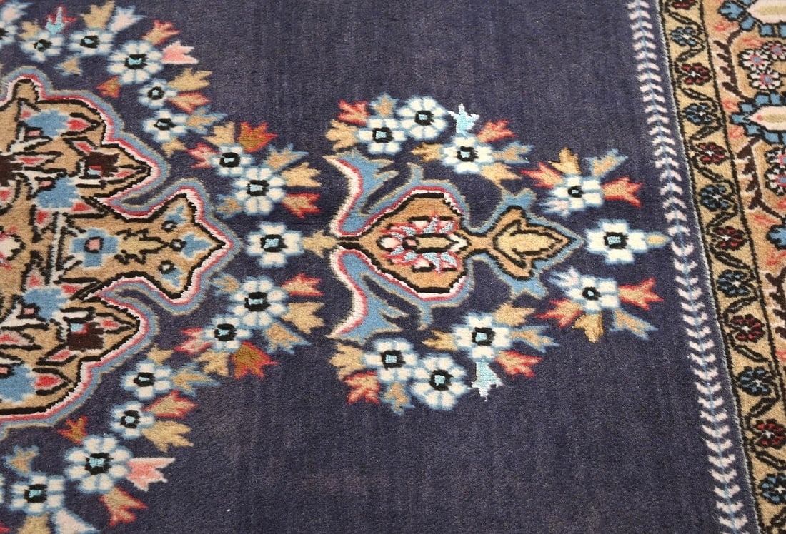 Vintage Plum Floral 3X5 Shahreza Persian Rug - 6