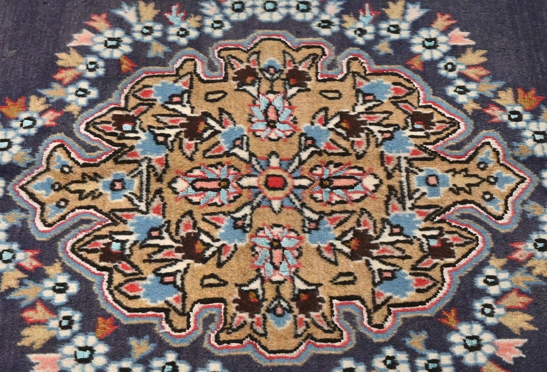 Vintage Plum Floral 3X5 Shahreza Persian Rug - 7
