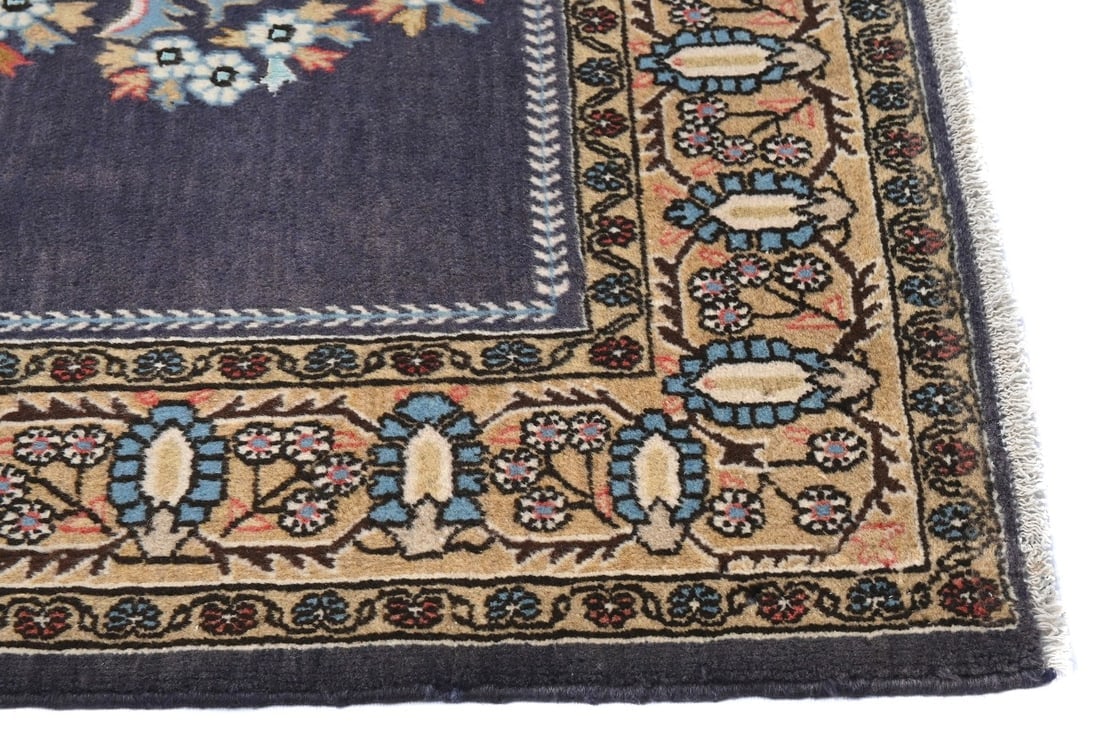 Vintage Plum Floral 3X5 Shahreza Persian Rug - 9