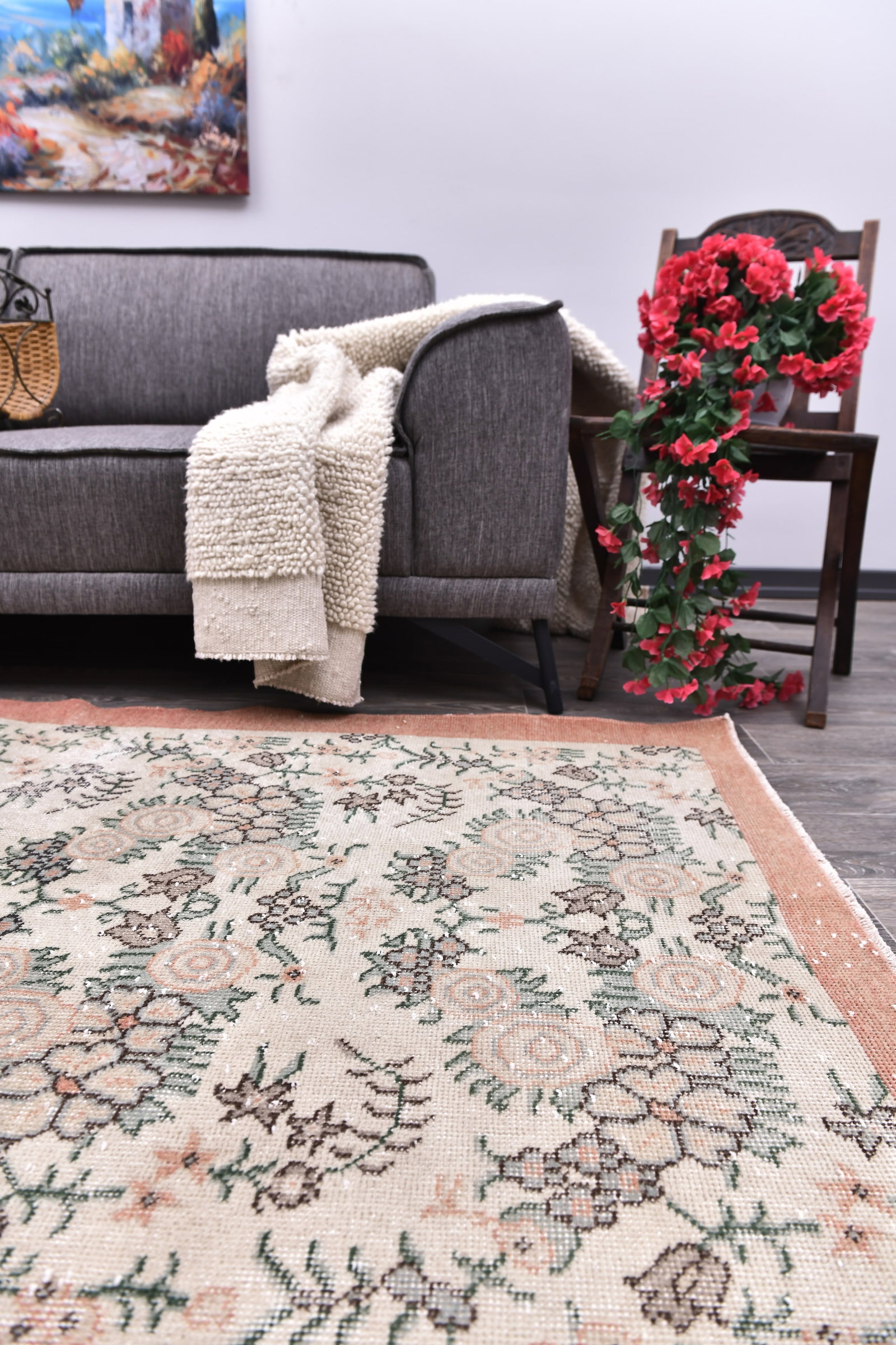 3'9'' x 6'7'' Handmade Vintage Wool Rug - 244772 - 12