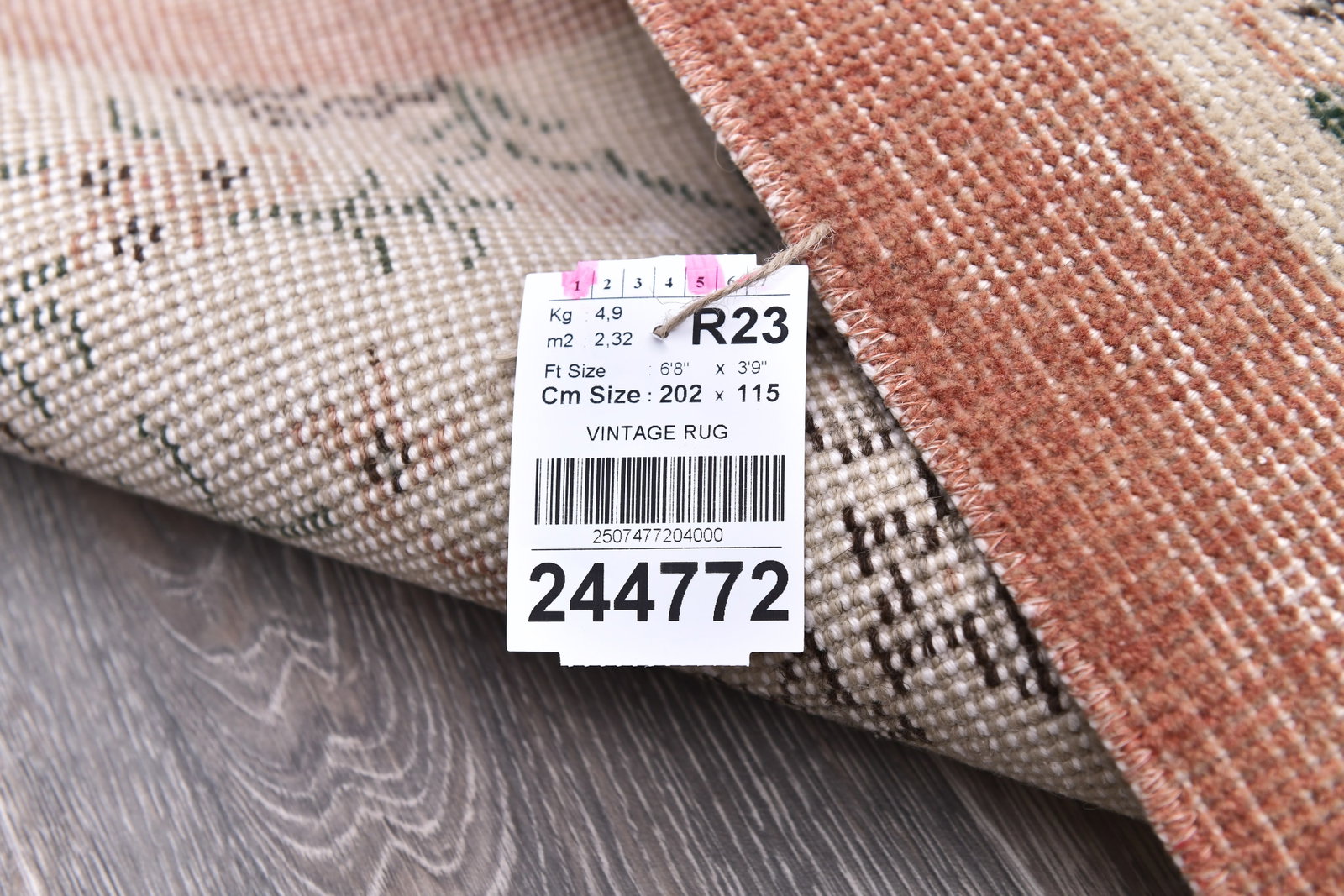 3'9'' x 6'7'' Handmade Vintage Wool Rug - 244772 - 14