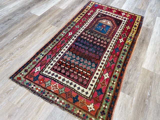 Dated Antique Prayer kazak caucasian Rug-3775 (1 of 8)