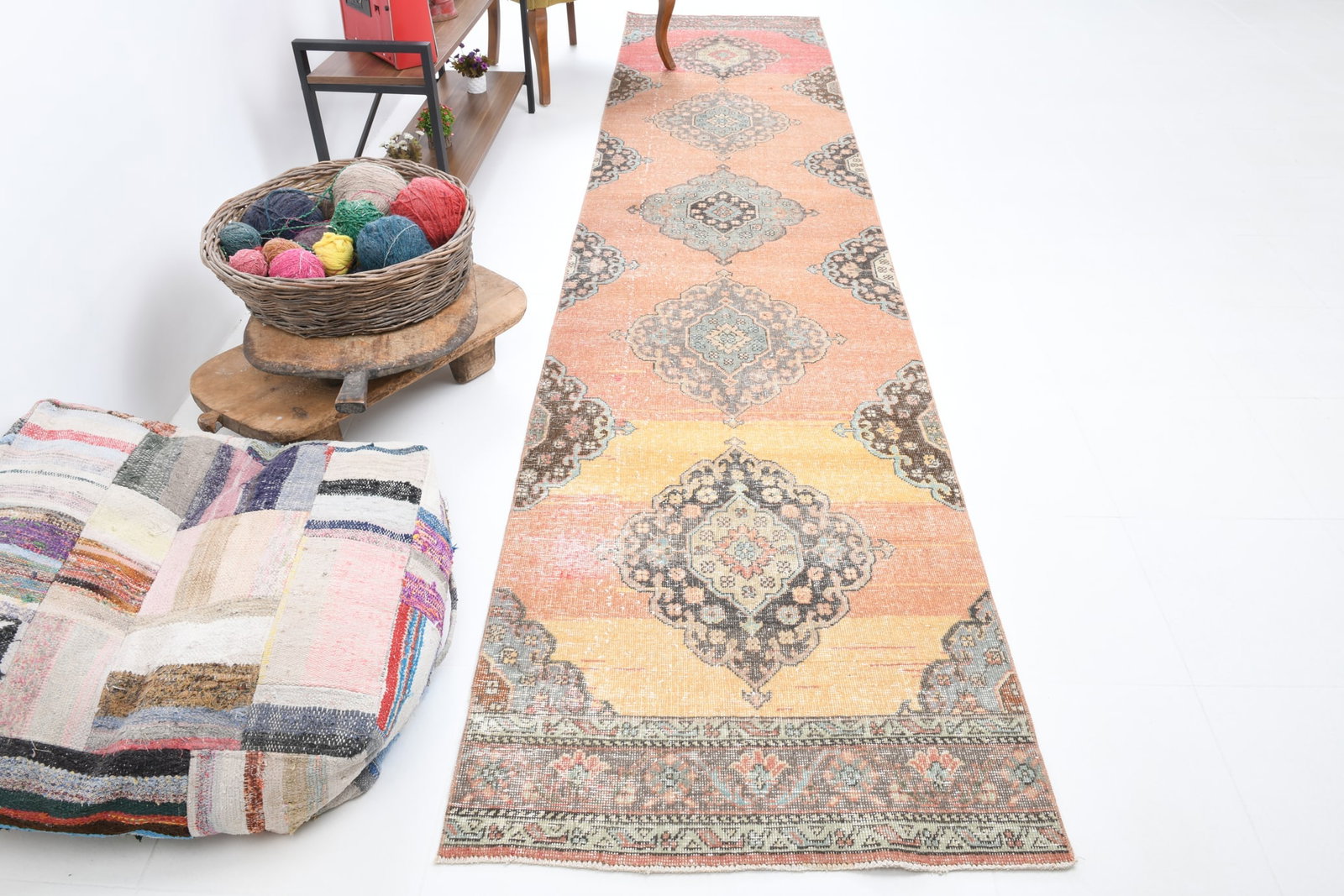 2'11'' x 13'4'' Vintage Wool Runner Rug - 7297 - 5