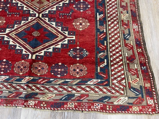 Antique kazak Caucasian Rug-4274 - 4