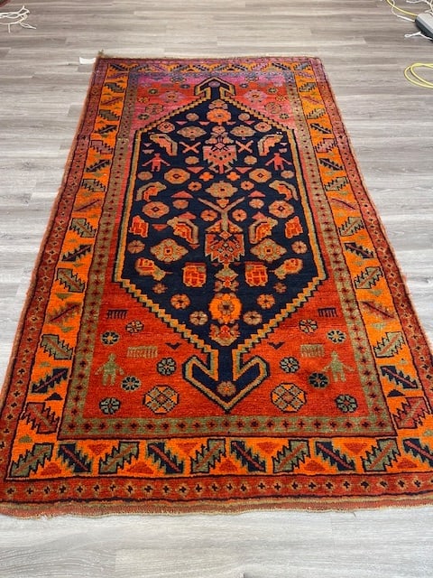 Antique persian Kurd Rug-5223: Title:Antique persian Kurd Rug-5223 Description:Beautiful antique Tribal Kurd rug from northwest Persia, size 4 ft. 4 inches by 7 ft. 8 inches, circa 1940 in excellent condition. Complete rug with all