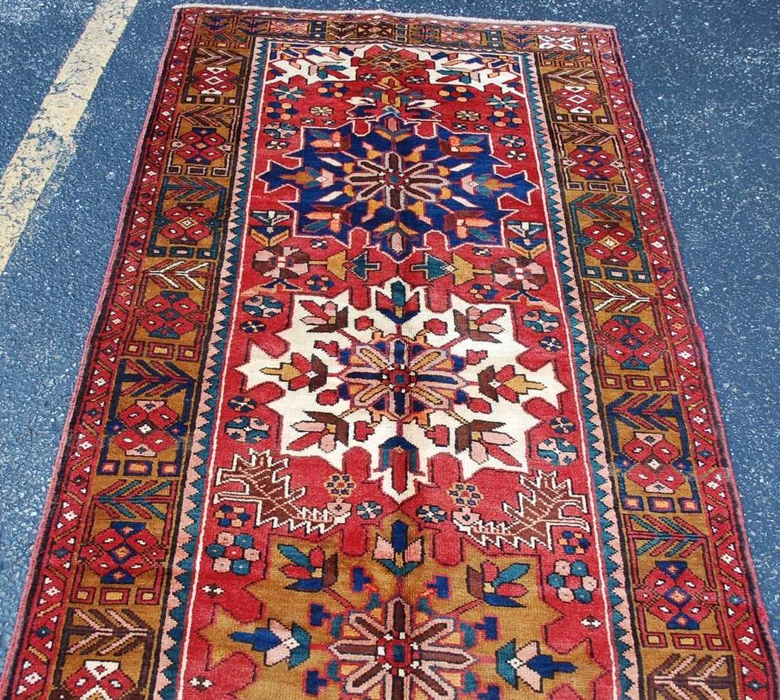 PERSIAN HERIZ RUNNER RUG 3'5" x10'5" - 2