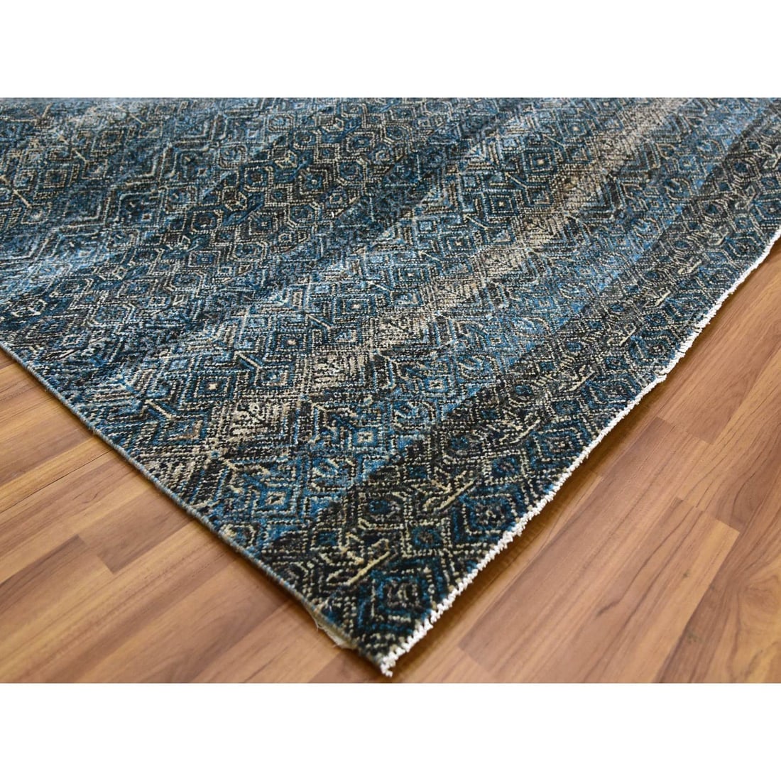 Yale Blue, Hand Knotted, Kohinoor Herat Design 100% Wool Rug - 7