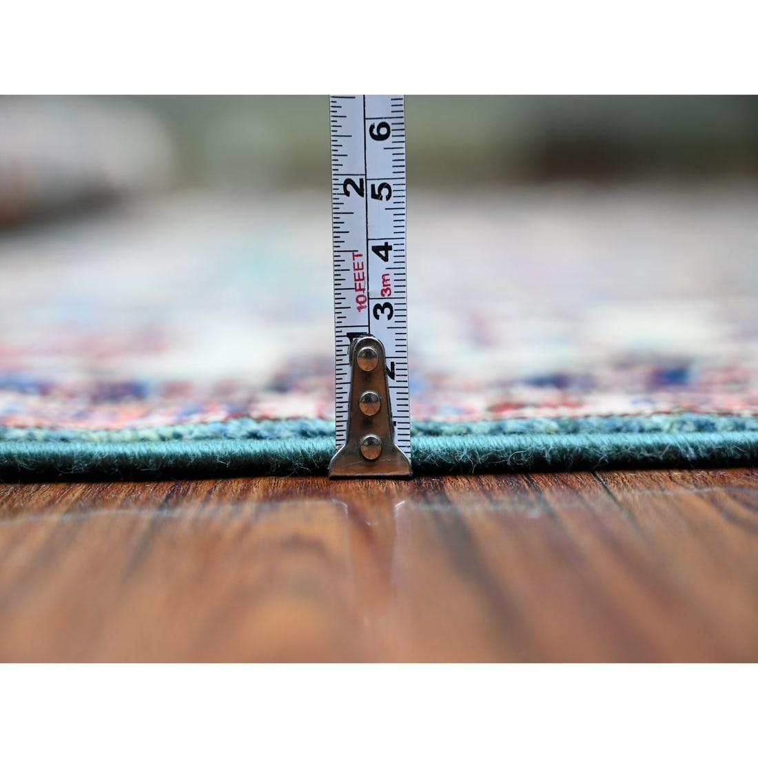 Myrtle Green 100% Wool Afghan Super Kazak Hand Knotted Oriental Rug - 5