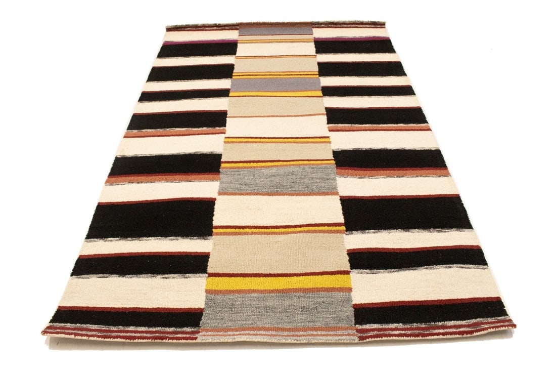 Multicolored Stripes 5X8 Hand-Tufted Modern Rug - 3