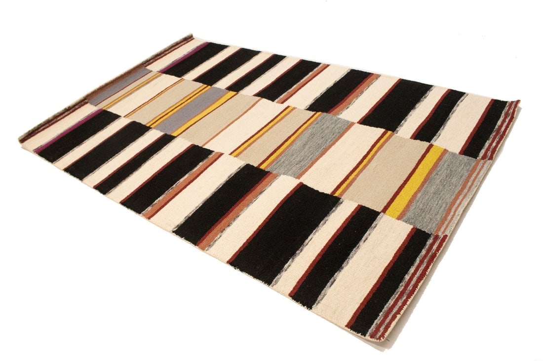 Multicolored Stripes 5X8 Hand-Tufted Modern Rug - 4
