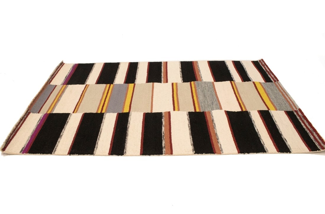 Multicolored Stripes 5X8 Hand-Tufted Modern Rug - 6