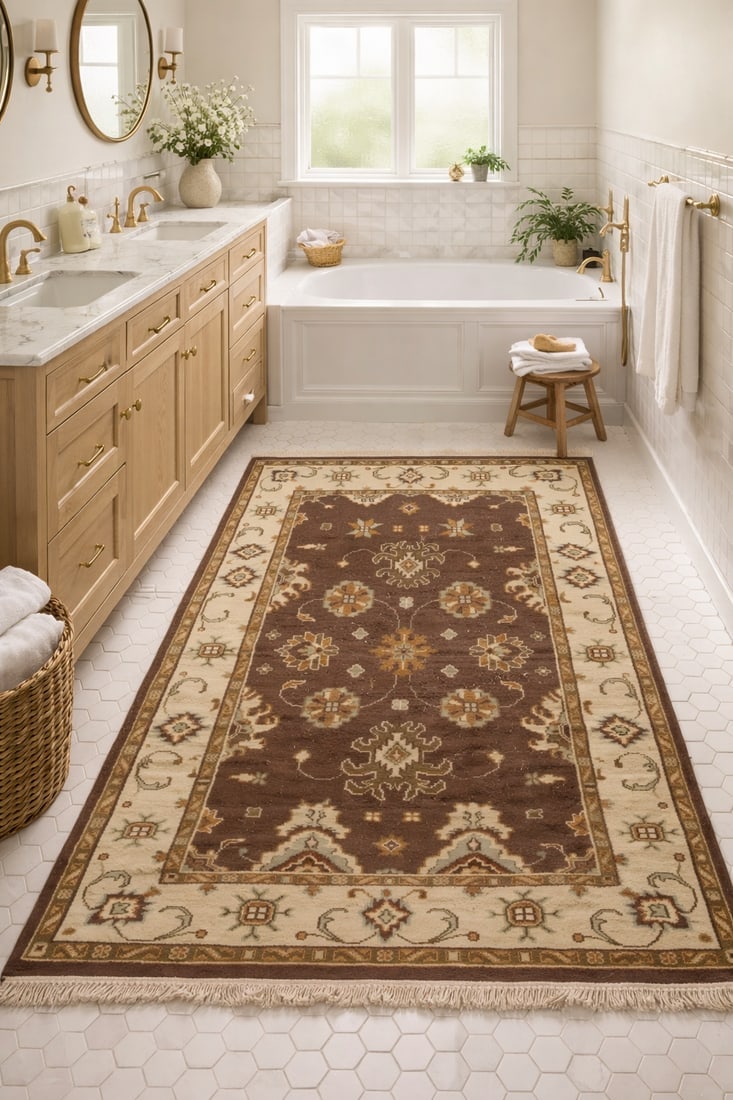 Dark Brown Floral 4X6 Sumak Oriental Rug - 2