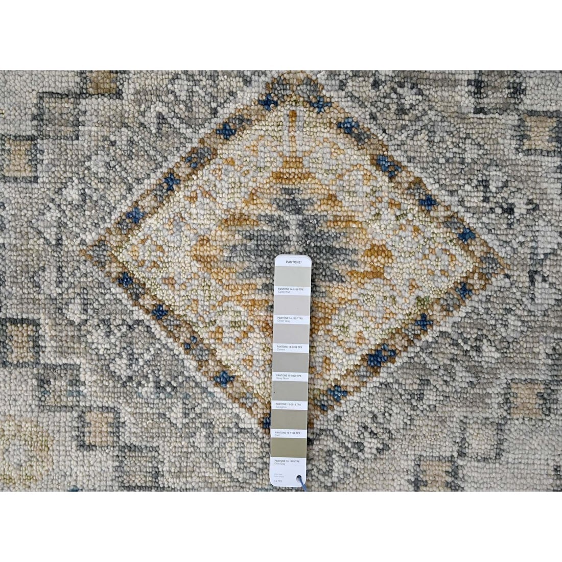Lexicon White Hand Knotted Kazak Design Pure Wool Oriental Rug - 7