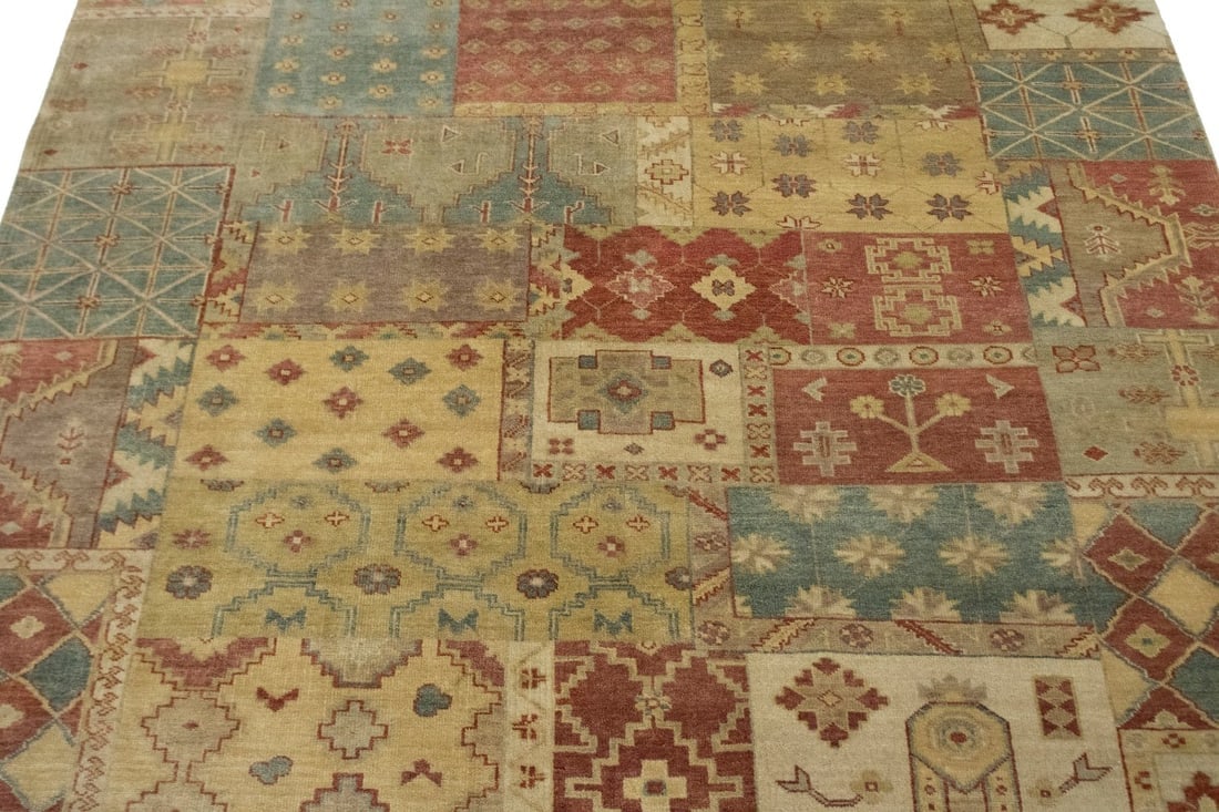 Multicolored Geometric 8X10 Patchwork Oriental Rug - 4