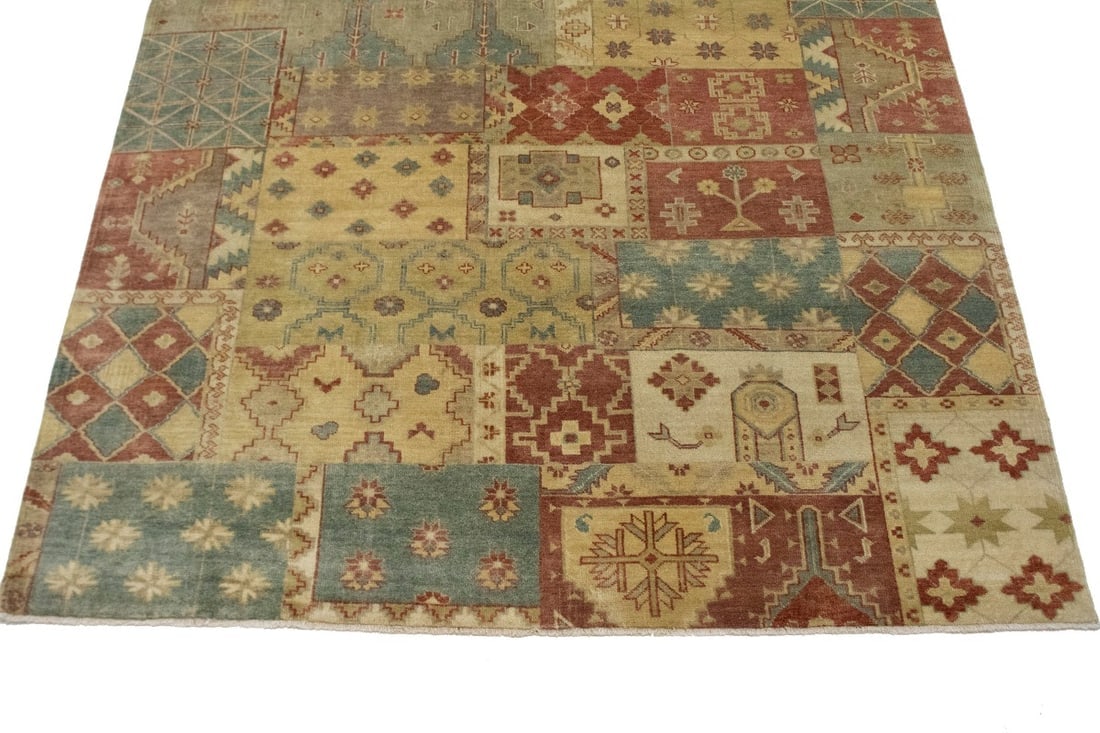 Multicolored Geometric 8X10 Patchwork Oriental Rug - 5
