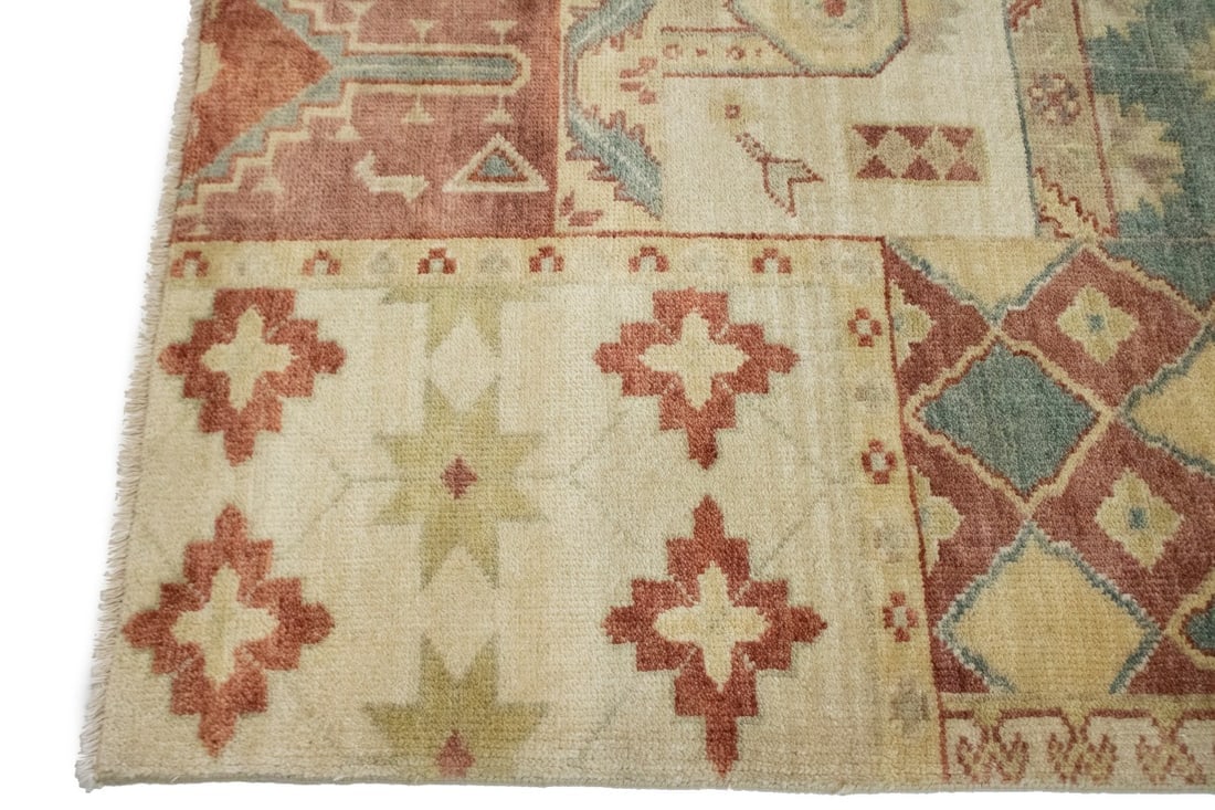 Multicolored Geometric 8X10 Patchwork Oriental Rug - 7