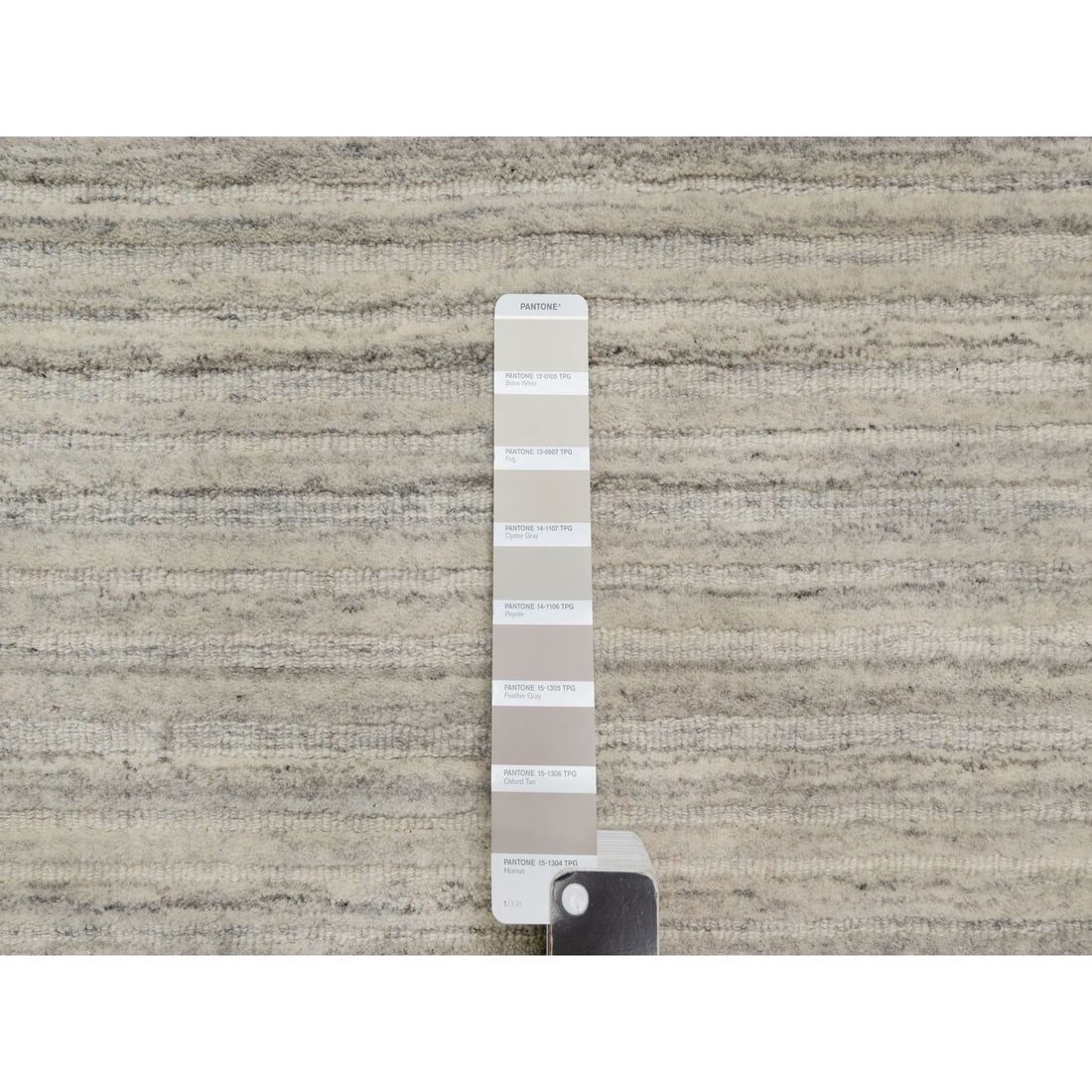 Lace White Plain Modern Design Undyed Pure Wool Hand Loomed Runner Rug - 4