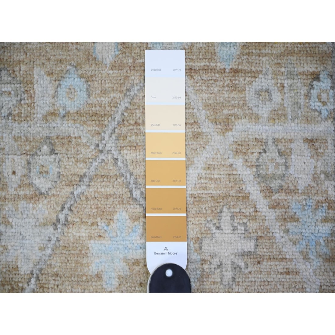 Tan Color, Soft Wool Hand Knotted, Afghan Angora Oushak Oriental Rug - 3