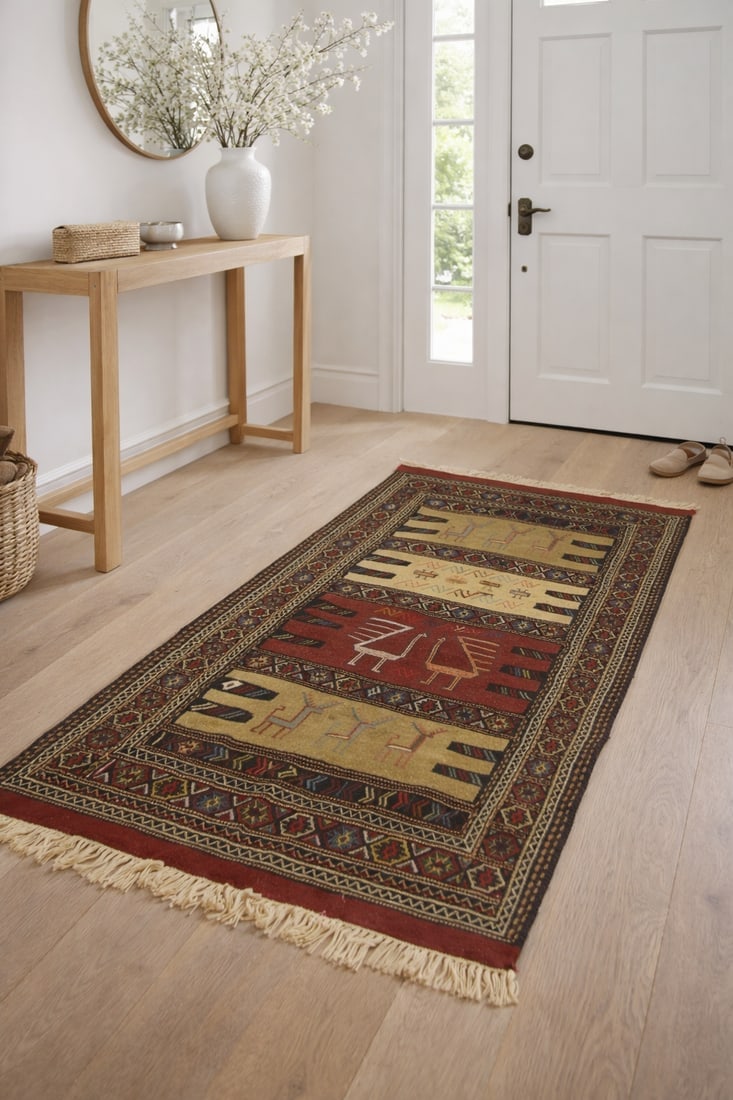Beige Tribal 3X6 Sumak Herati Persian Rug - 2