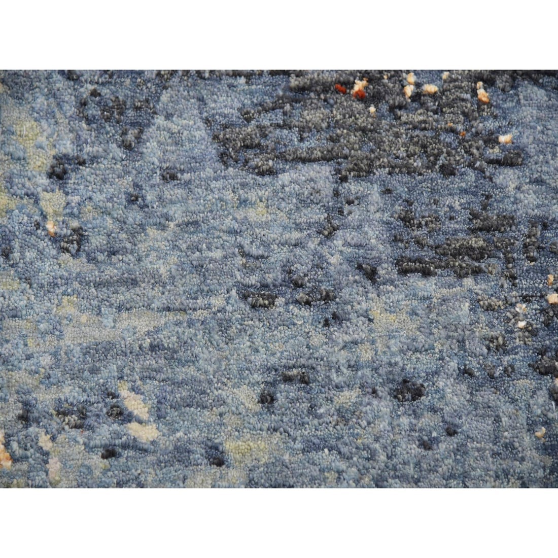 Thundercloud Gray Wool Abstract Design Hand Knotted Oriental Rug - 8